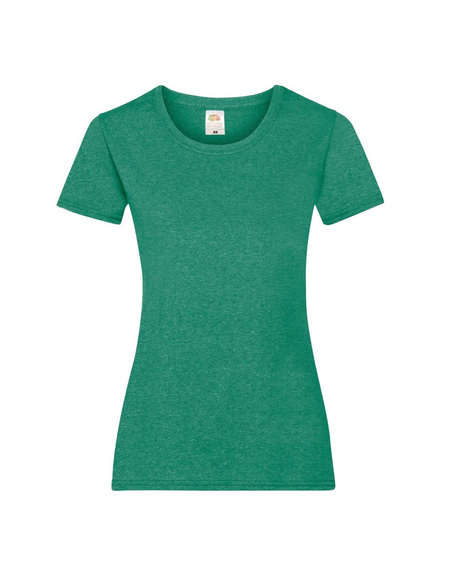 Fruit Of The Loom Ladies/Womens Lady-Fit Valueweight Short Sleeve T-Shirt (Pack Of 5) - Retro Heather Green