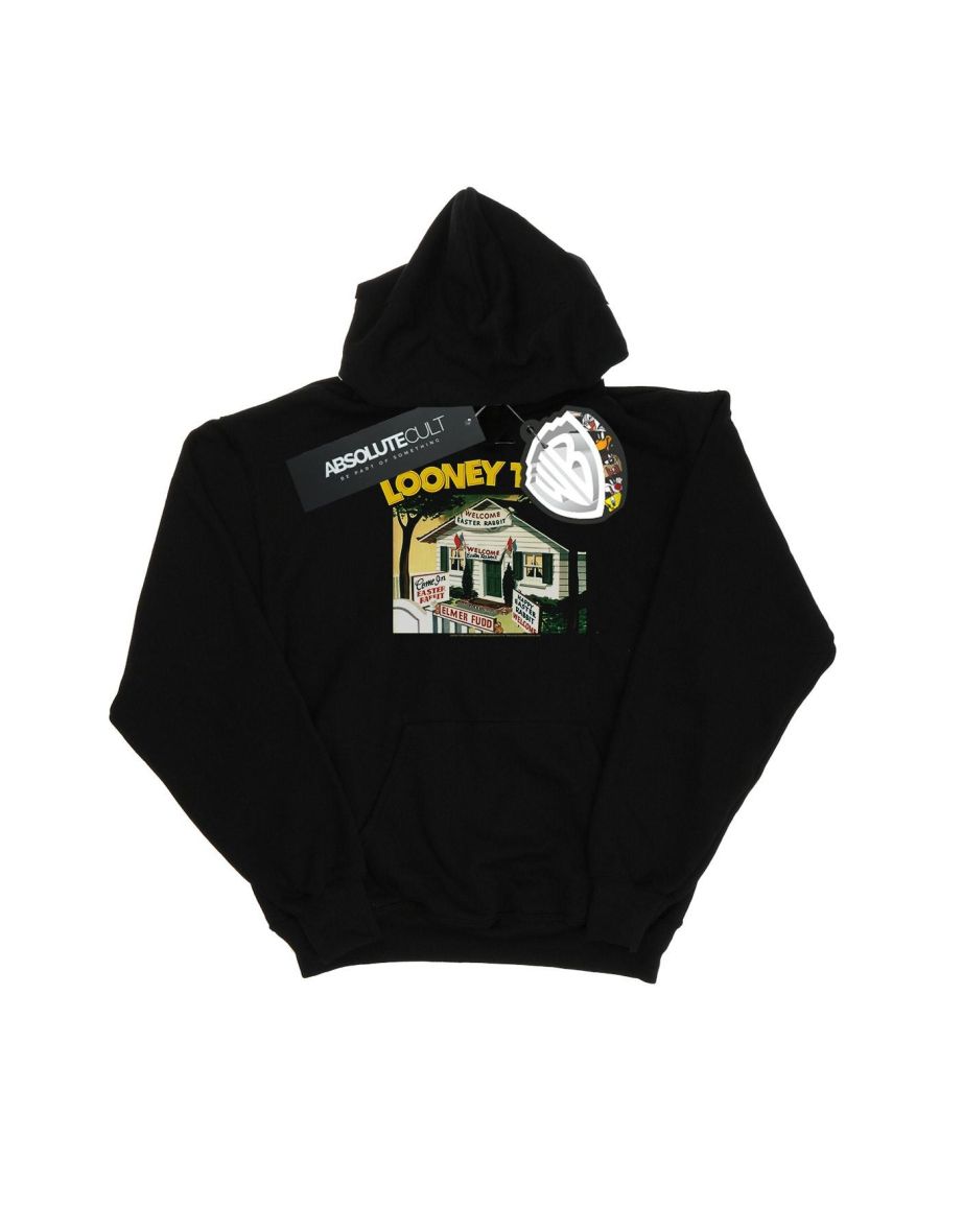 Looney Tunes Boys Elmer Fudd Welcome Easter Rabbit Hoodie - Black