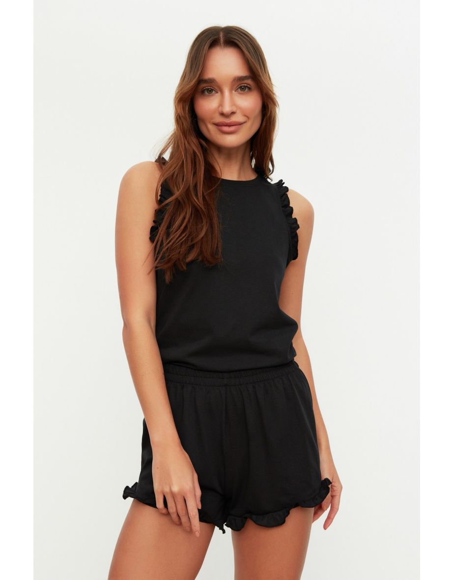 Pajama Set - Black - Plain