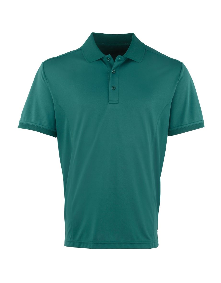 Premier Mens Coolchecker Pique Short Sleeve Polo T-Shirt - Bottle