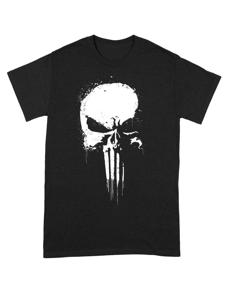 The Punisher Unisex Adult Logo T-Shirt - Black/White