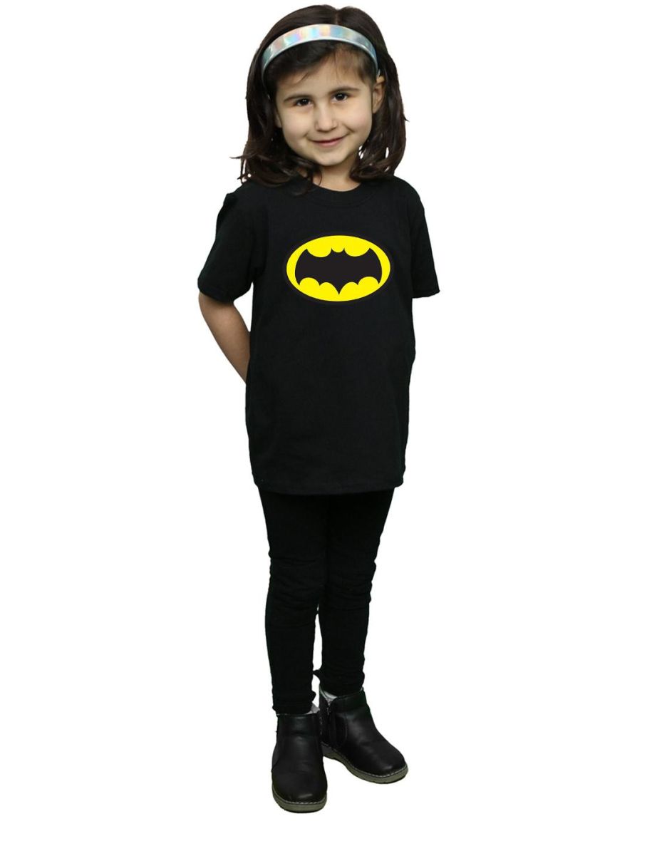 DC Comics Girls Batman TV Series Logo Cotton T-Shirt - Black - 3