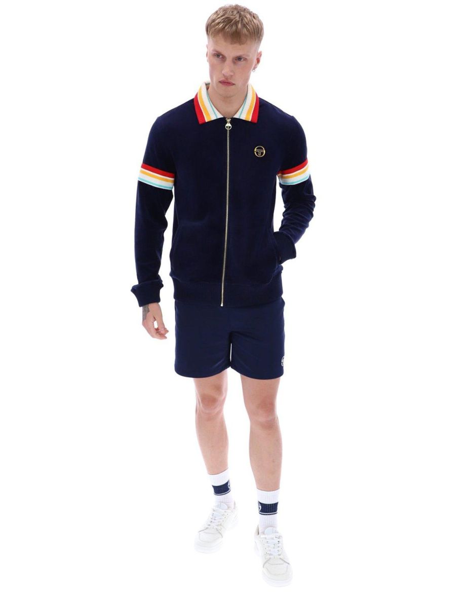 Slice Tj Velour Track Jacket Maritime Blue