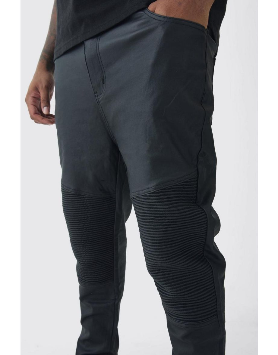 Plus Skinny Fit Coated Biker Jeans - 2