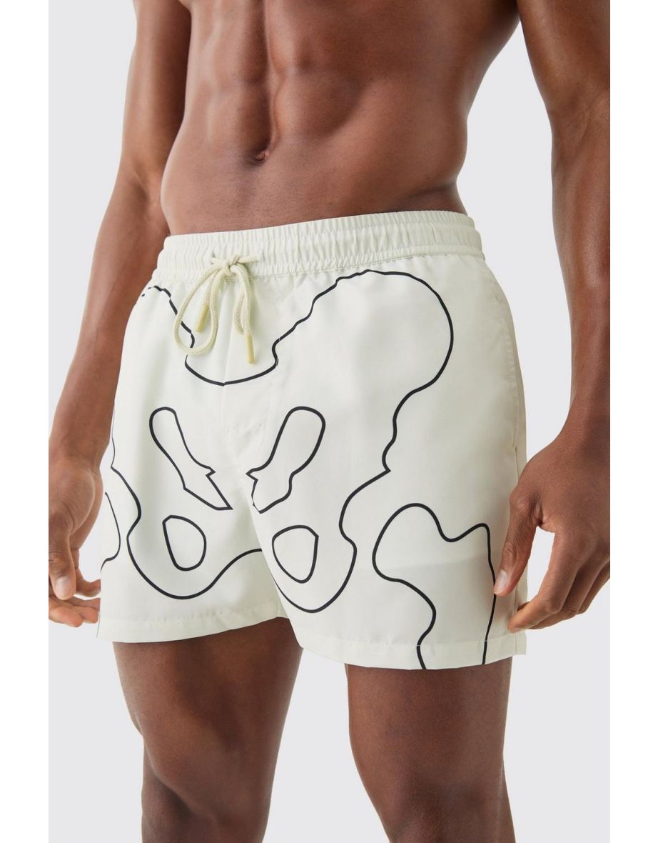 Short Length Skeleton Swim Short - ecru - 2