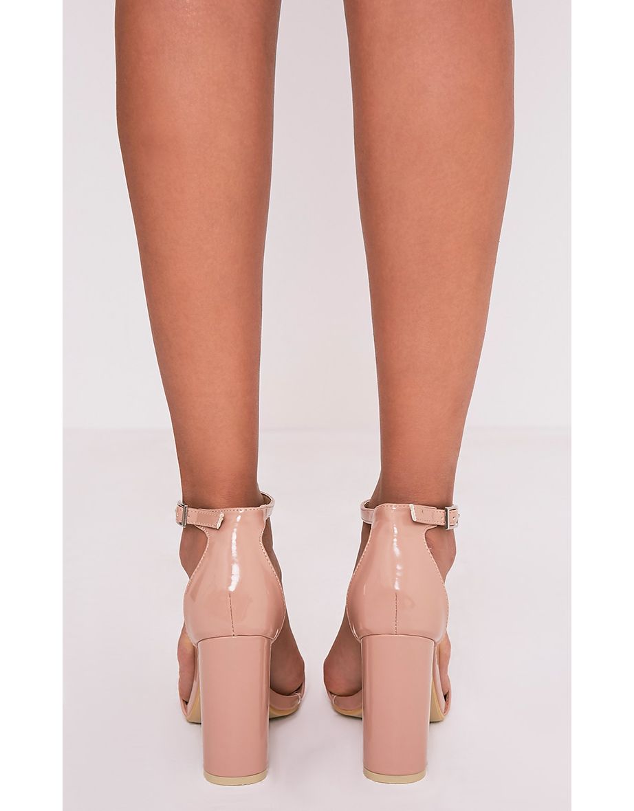 May Nude Patent Block Heeled Sandals - 3