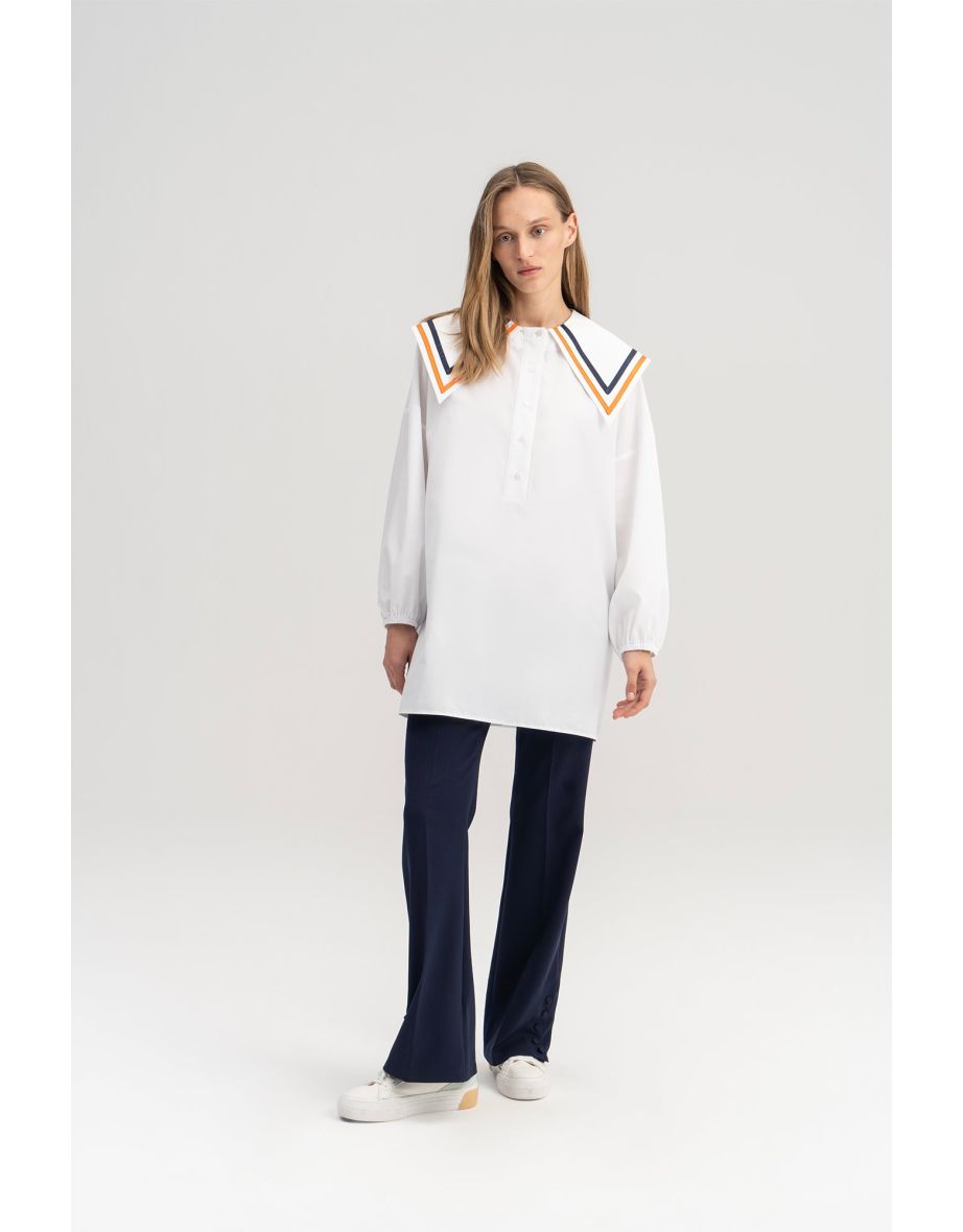 POPLIN TUNIC WITH COLLAR