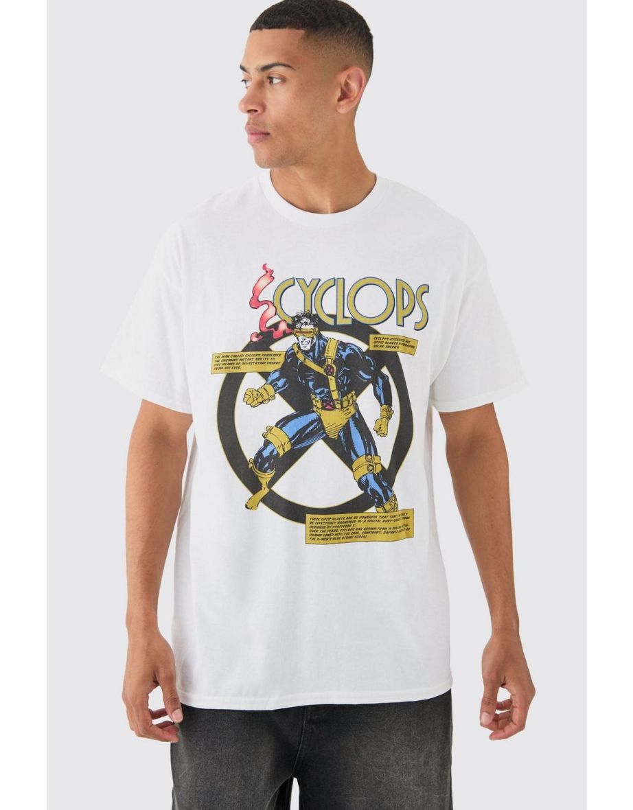 Oversized Marvel Cyclops X Men License T-shirt - white