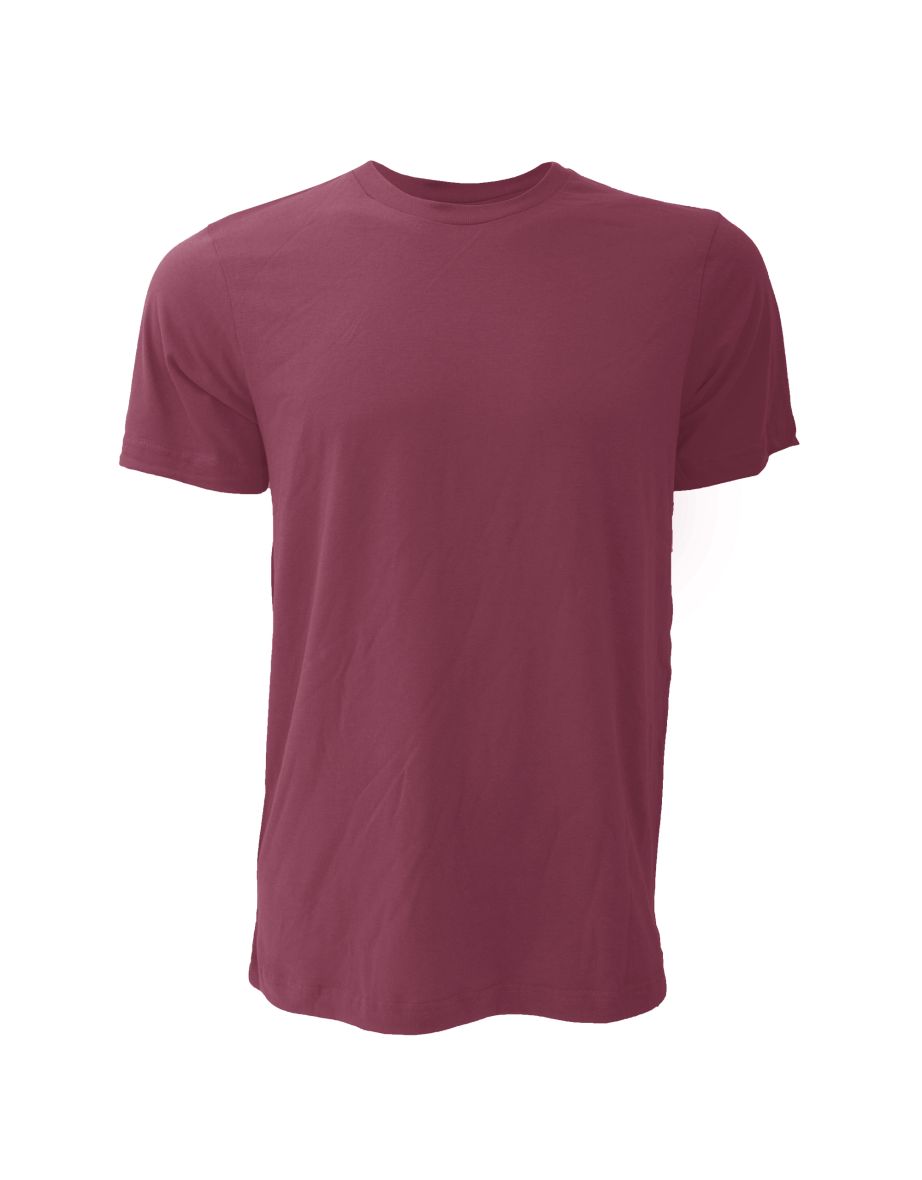 Canvas Unisex Jersey Crew Neck T-Shirt / Mens Short Sleeve T-Shirt - Maroon