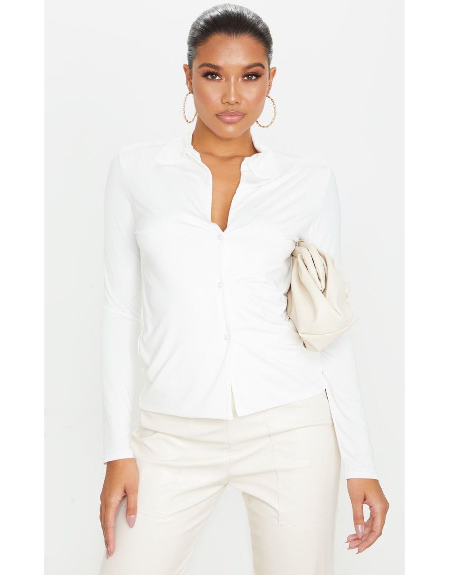 White Slinky Long Sleeve Shirt