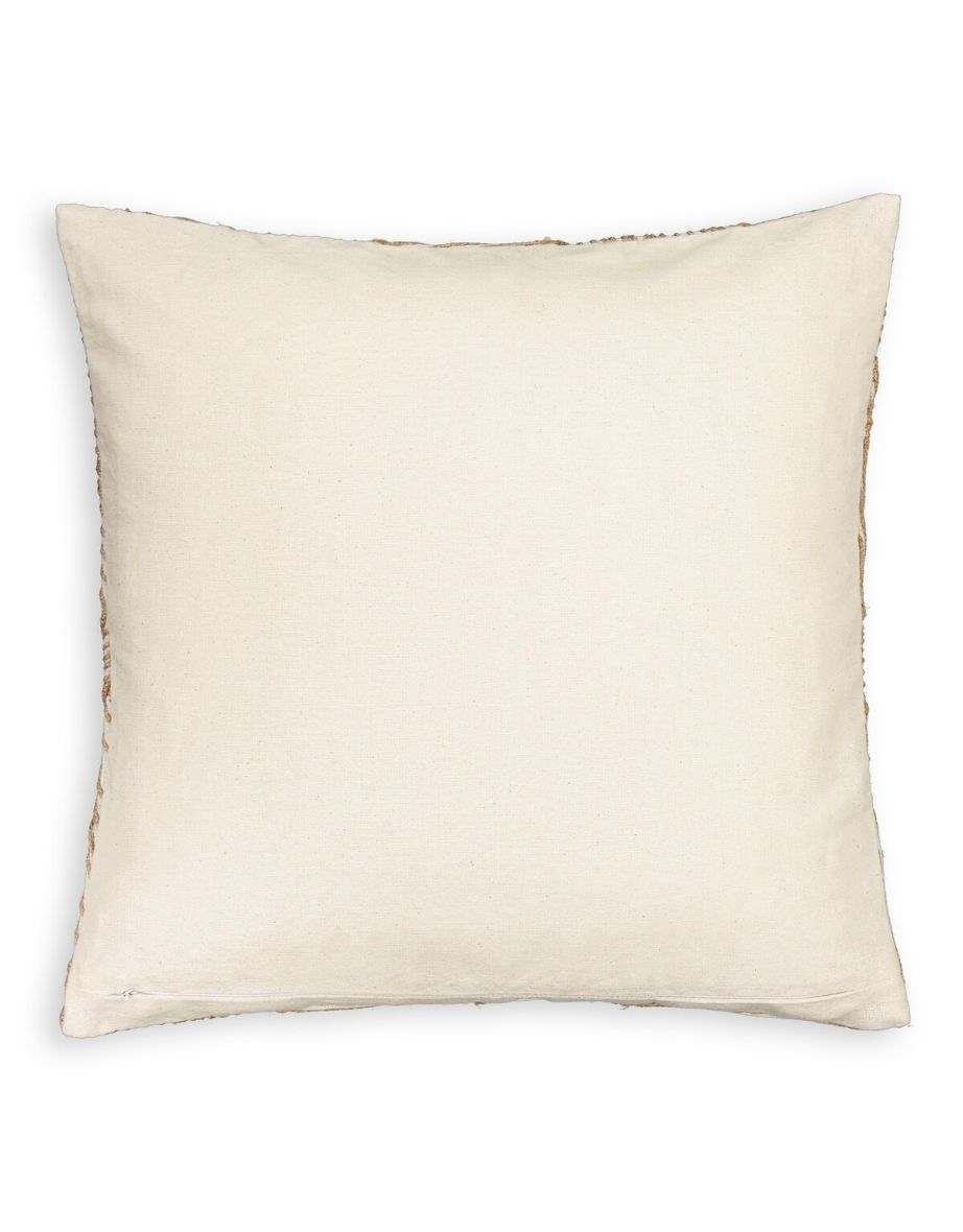Padang 40 x 40cm Jute Embroidered Cotton/Linen Cushion Cover - 1