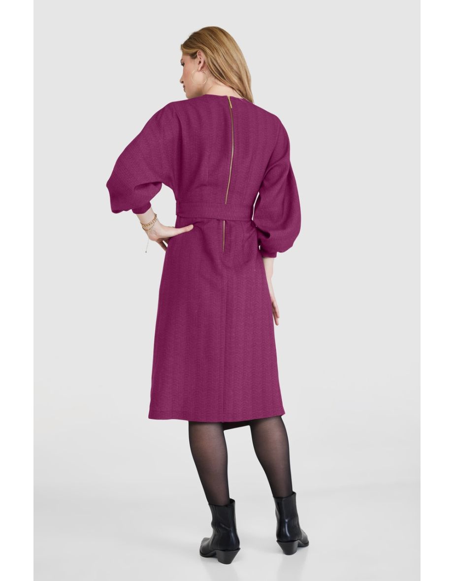 Closet London Magenta Purple Wrap A-Line Dress - 3