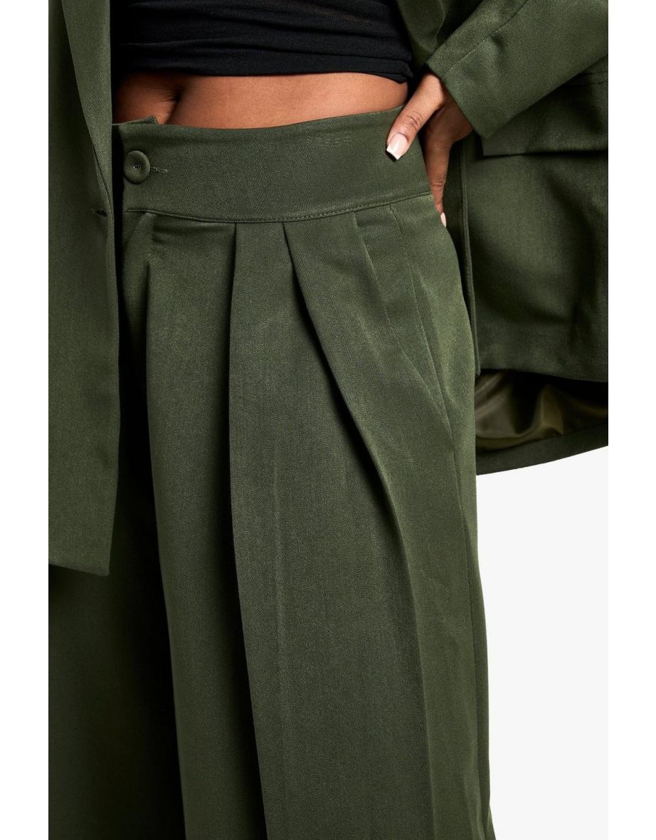 Marl Pleated Front Wide Leg Trouser - 3