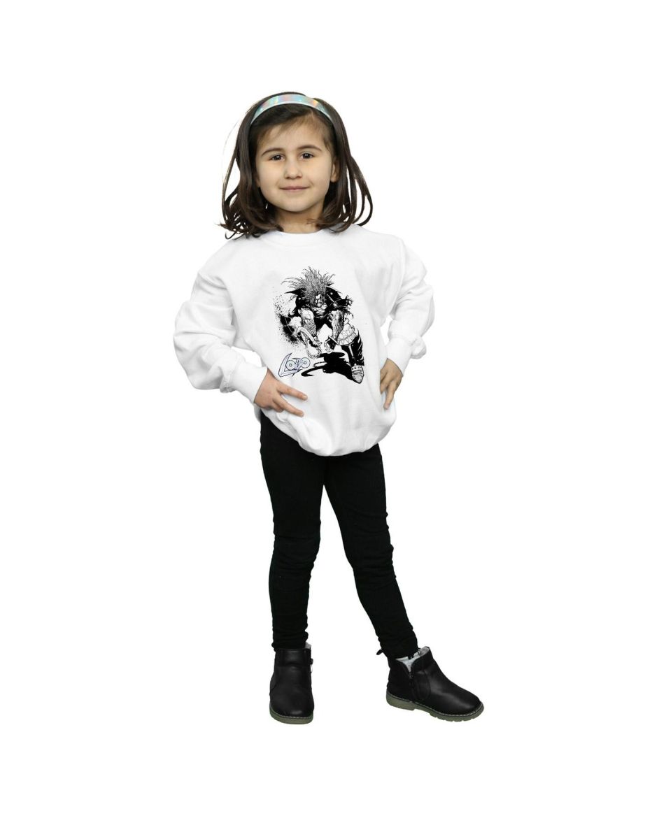 DC Comics Girls Lobo Sketch Sweatshirt - White - 3