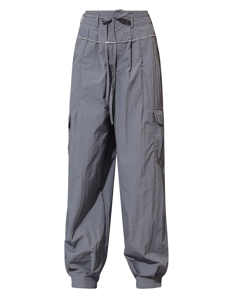 Grey Parachute Shell Cargos - 4