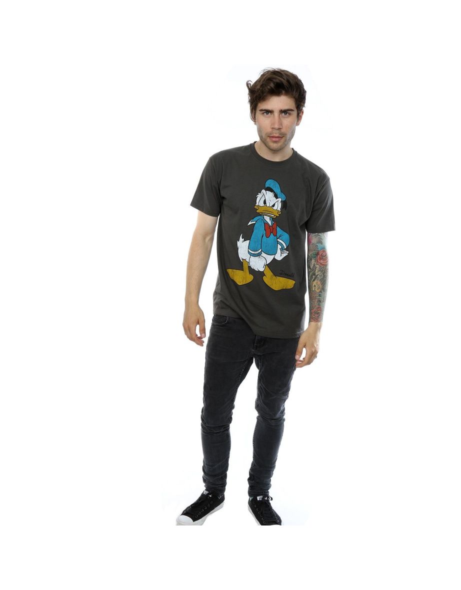 Disney Mens Donald Duck Angry T-Shirt - Light Graphite