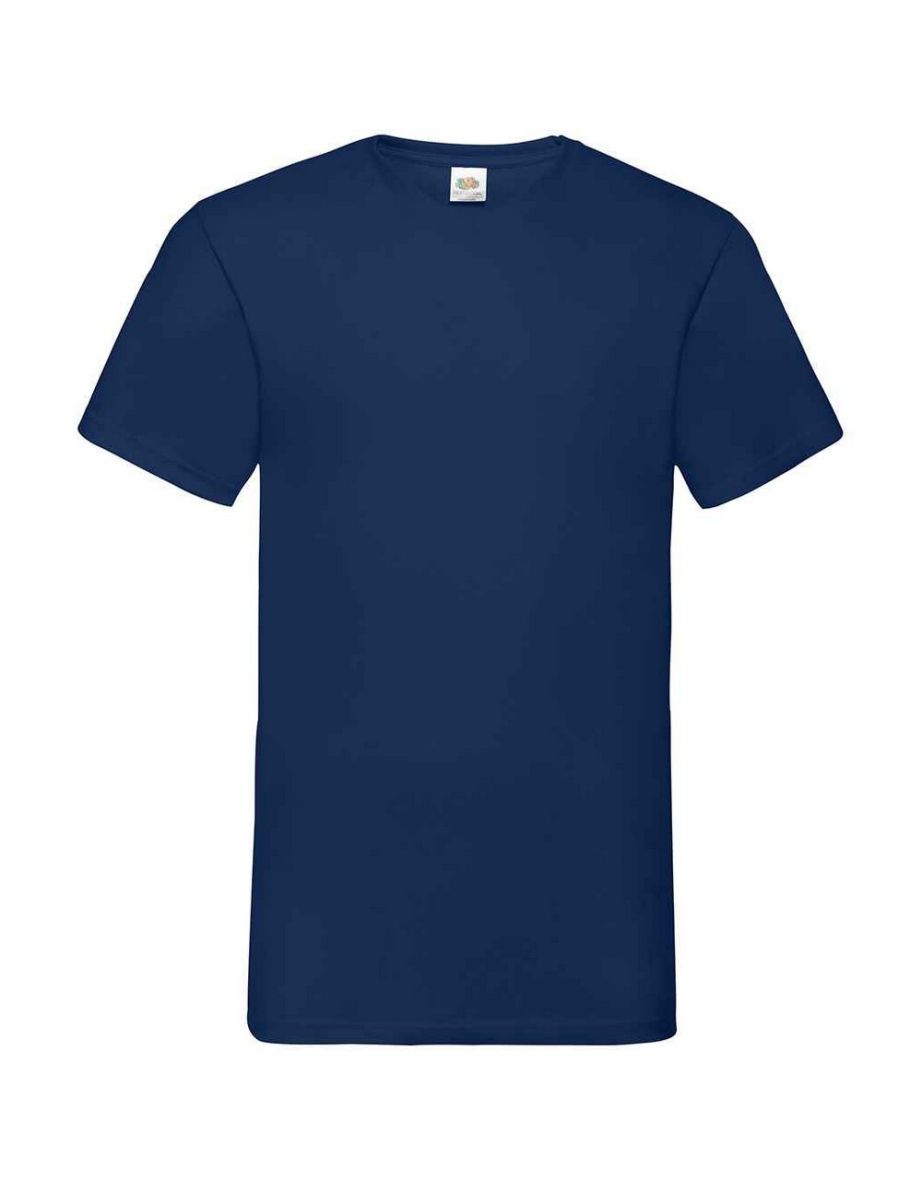 Fruit of the Loom Mens Value V Neck T-Shirt - Navy