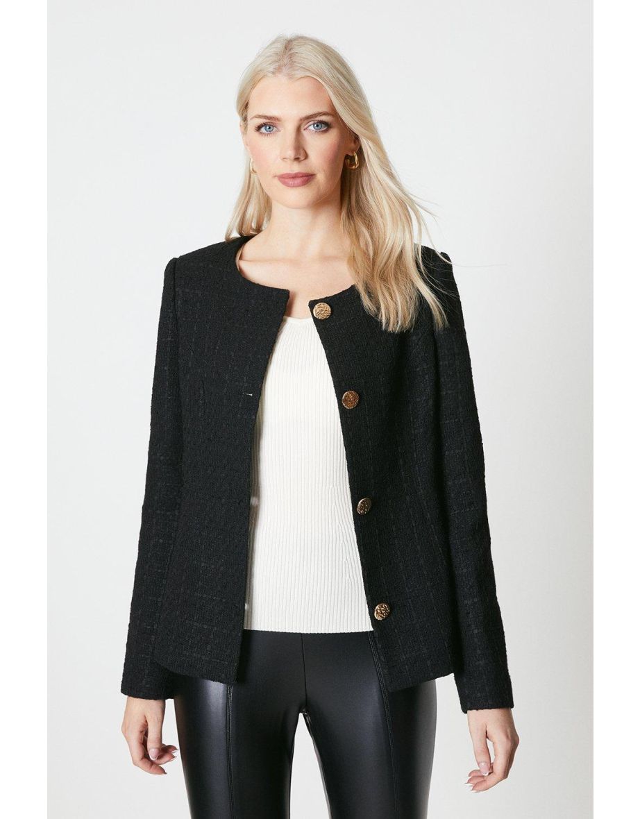 Principles navy hot sale boucle coat