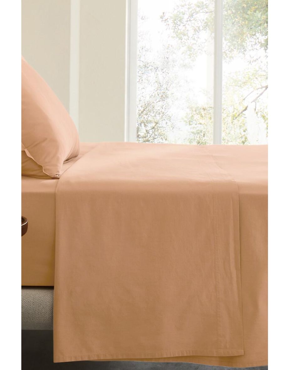 Sabbal Washed Cotton Percale Flat Sheet