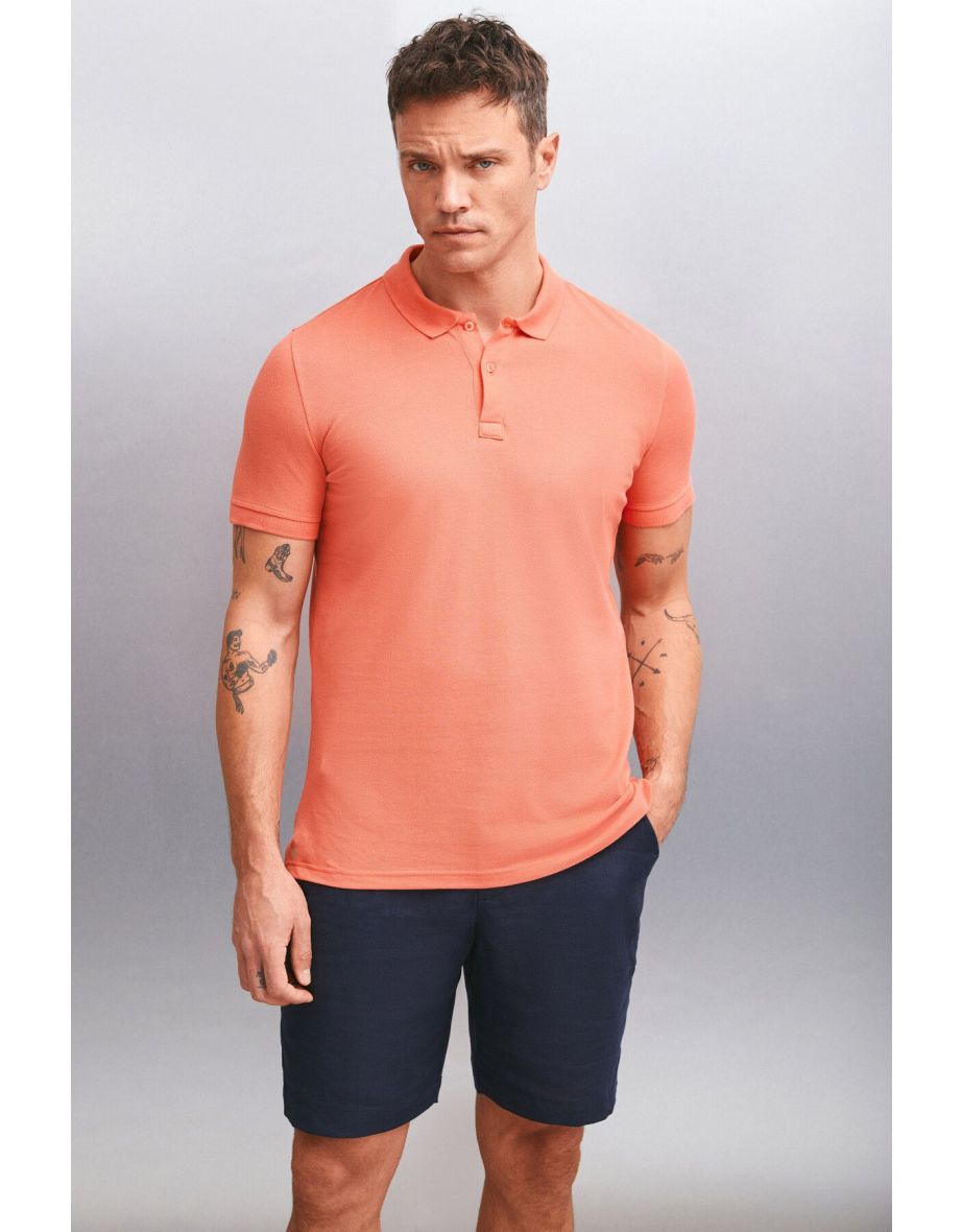 MARTEN Men's 100% Cotton Short Sleeve Regular Fit Pomegranate Blossom Polo Neck T-shirt - 5