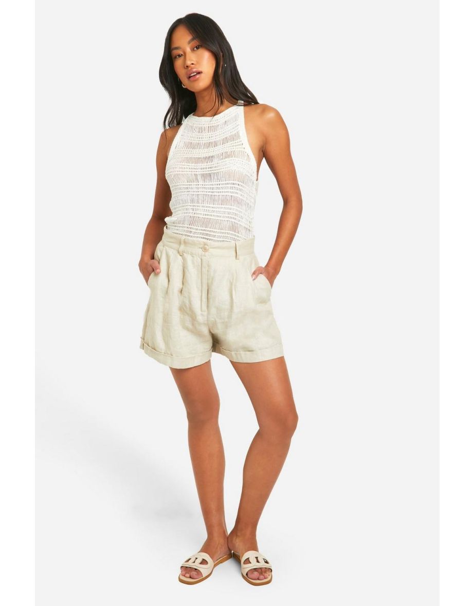 Ladder Stitch Knitted Top - white