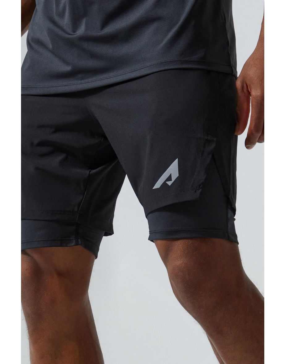 Active 2 In 1 Reflective Shorts - black - 2