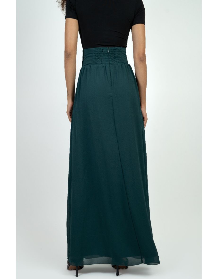 TFNC Dara Forest Green Maxi Skirt - 3