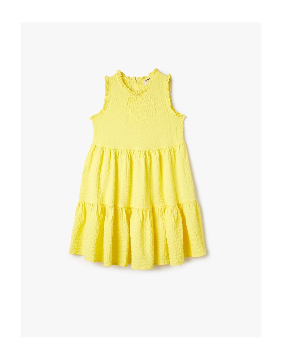 Sleeveless V-neck Floor-Length Ruffled Dress