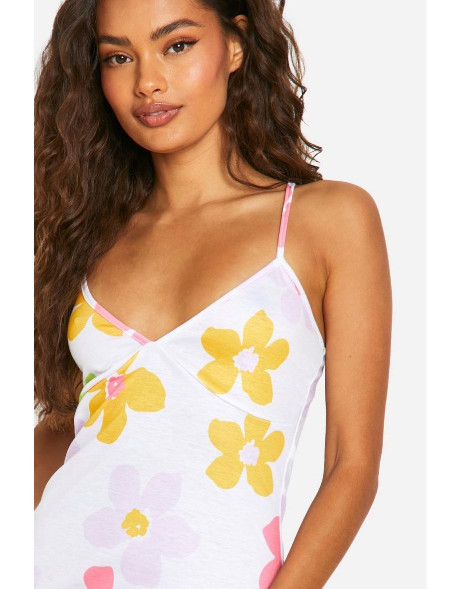 Floral Print Nightie - pink - 3