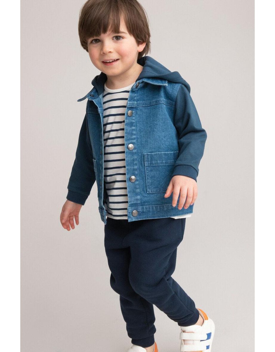 Denim/Fleece Hooded Jacket