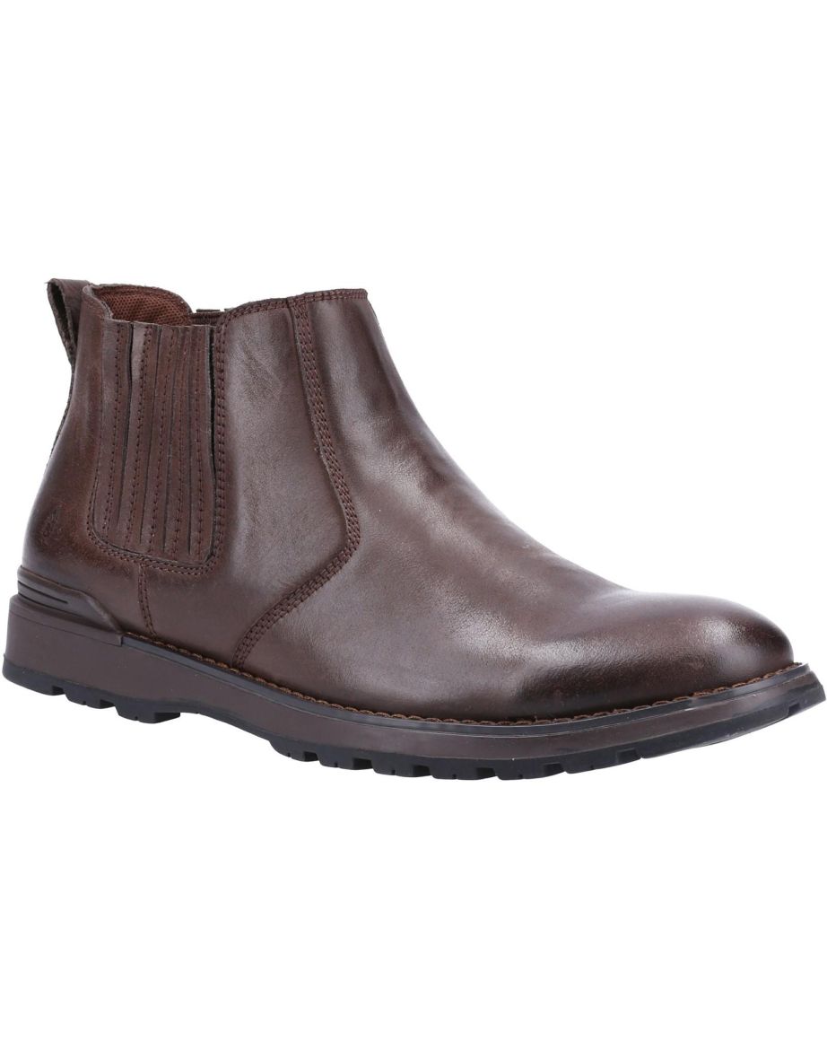 Hush Puppies Mens Gary Leather Chelsea Boots - Brown
