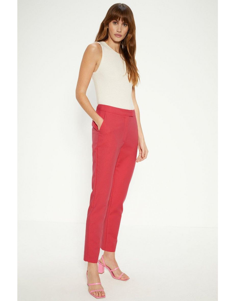 Cotton Sateen Tailored Slim Leg Trouser