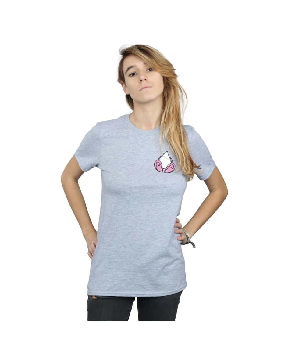 Disney Womens/Ladies Daisy Duck Backside Breast Print Cotton Boyfriend T-Shirt - Sports Grey
