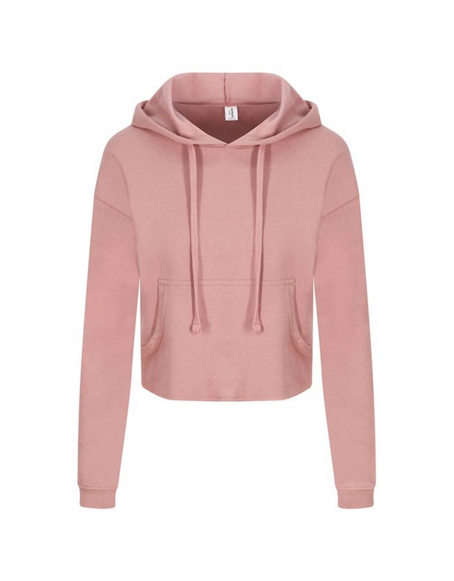 Awdis Womens/Ladies Girlie Cropped Hoodie - Dusty Pink