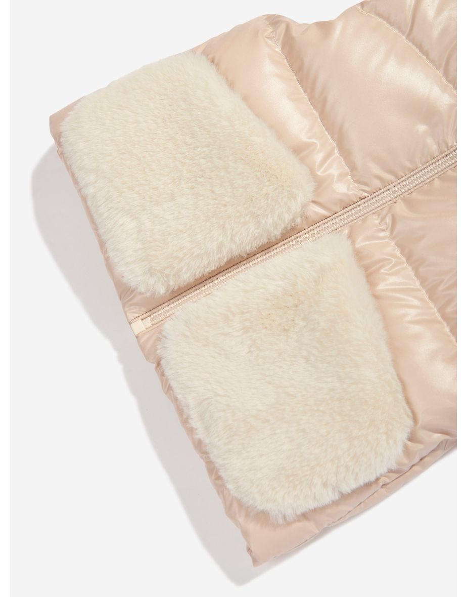Moncler Enfant Baby Girls Down Padded Vive Gilet in Beige - 3