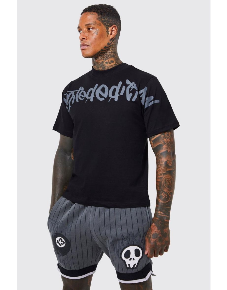Boxy Limited Basketball T-shirt And Short Set - black - 1