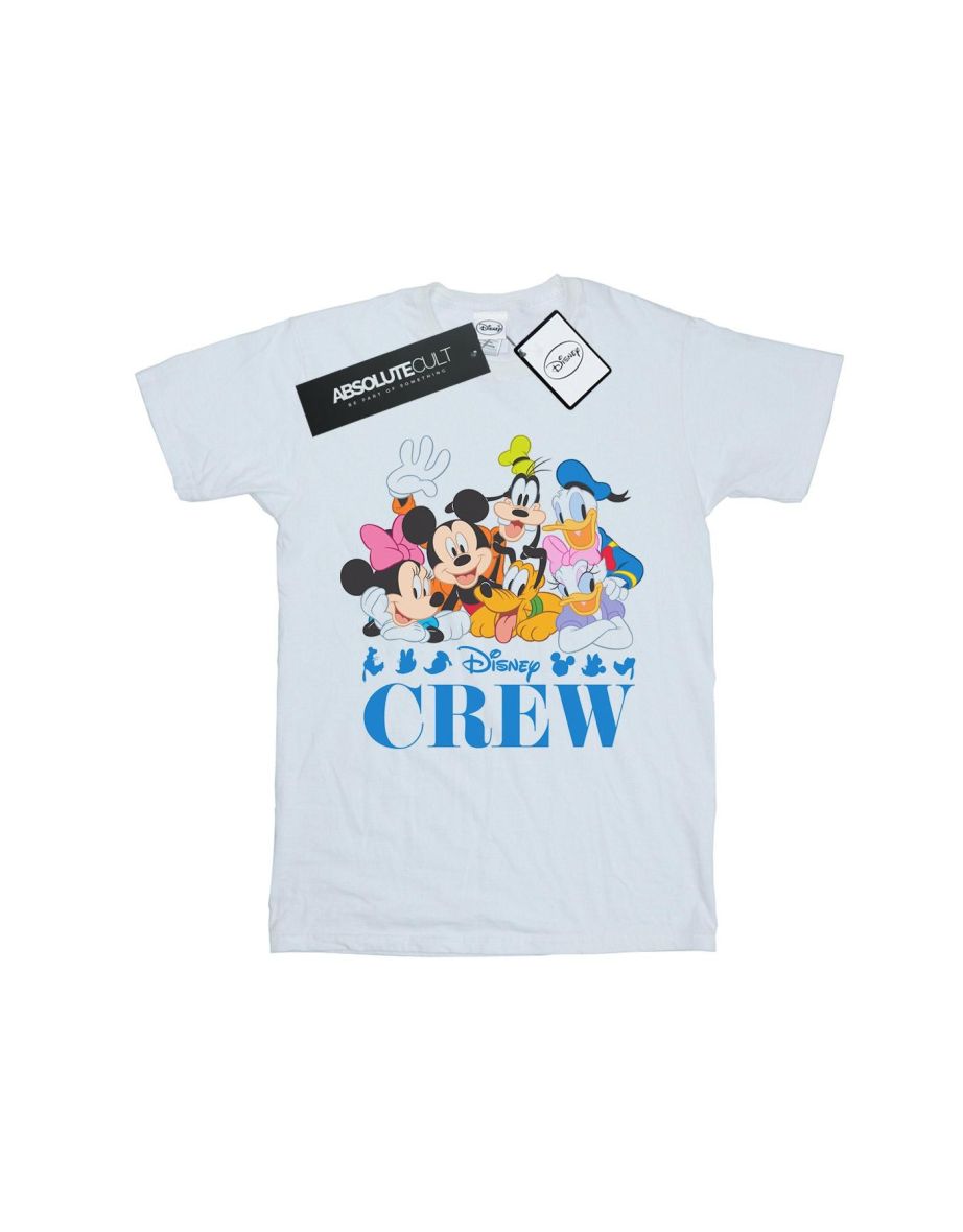 Disney Womens/Ladies Mickey Mouse Disney Friends Cotton Boyfriend T-Shirt - White - 1