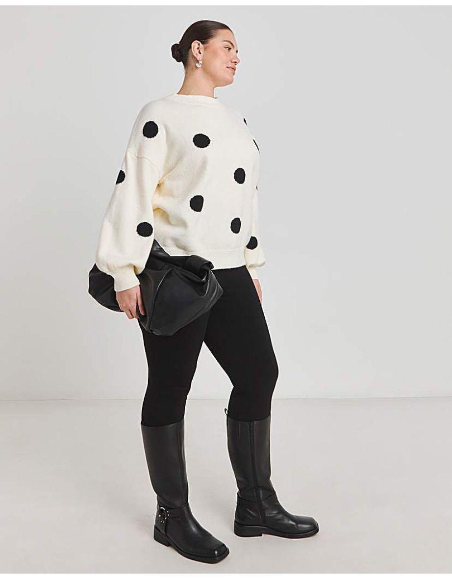 Cream And Black Spot Jumper