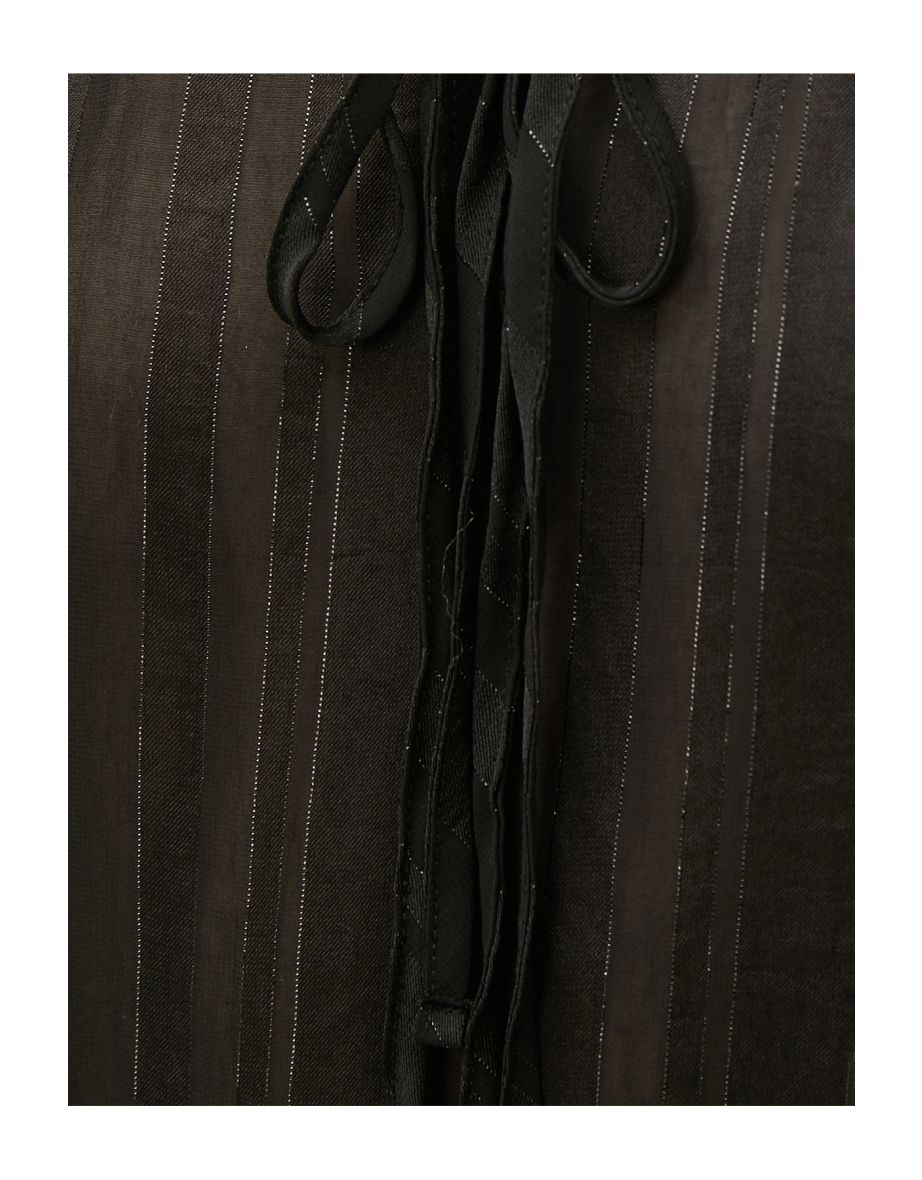 See-through blouse with lacing detail on the collar. - 5