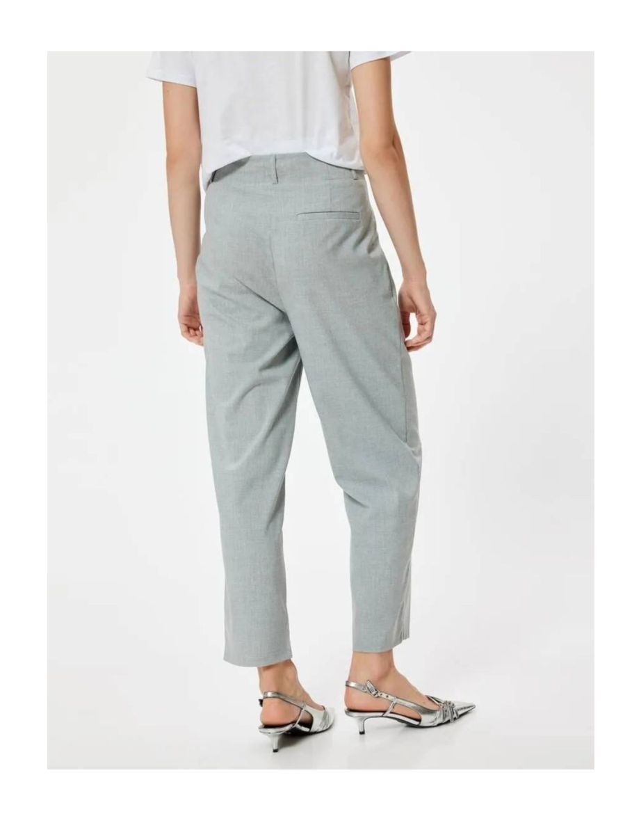 Fabric Trousers Crop Leg Pocket Pleated Detailed - 2
