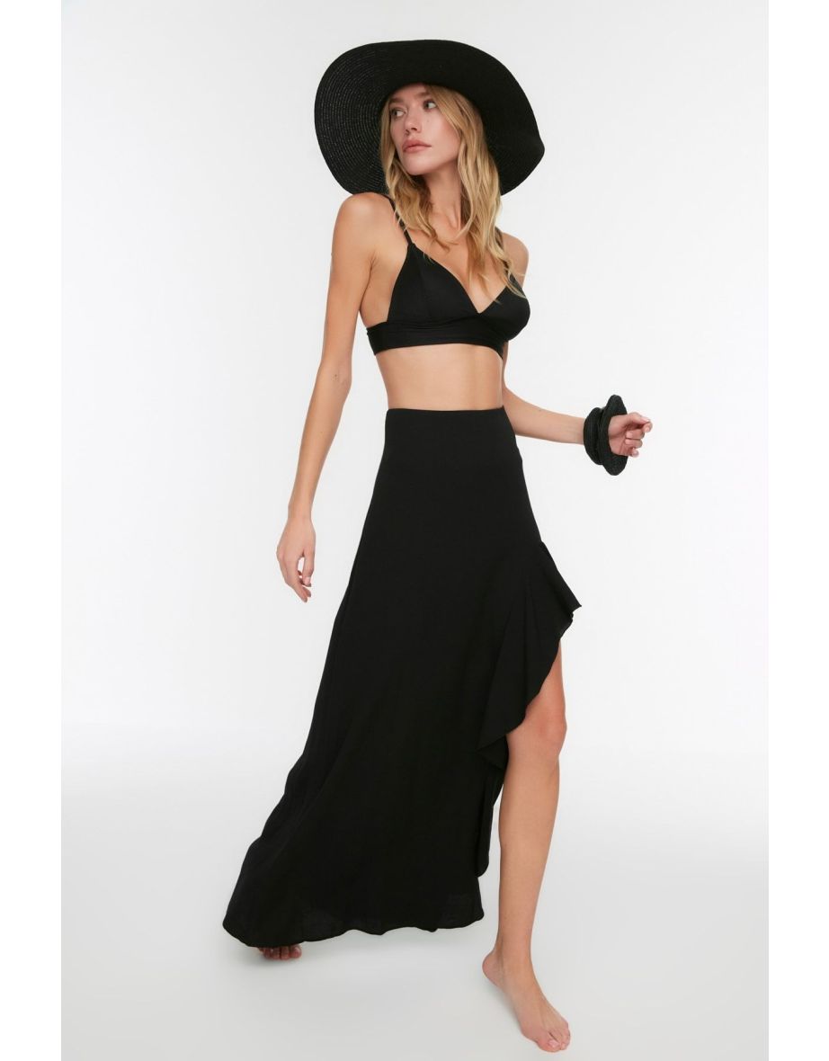 Black A-Line Maxi Skirt