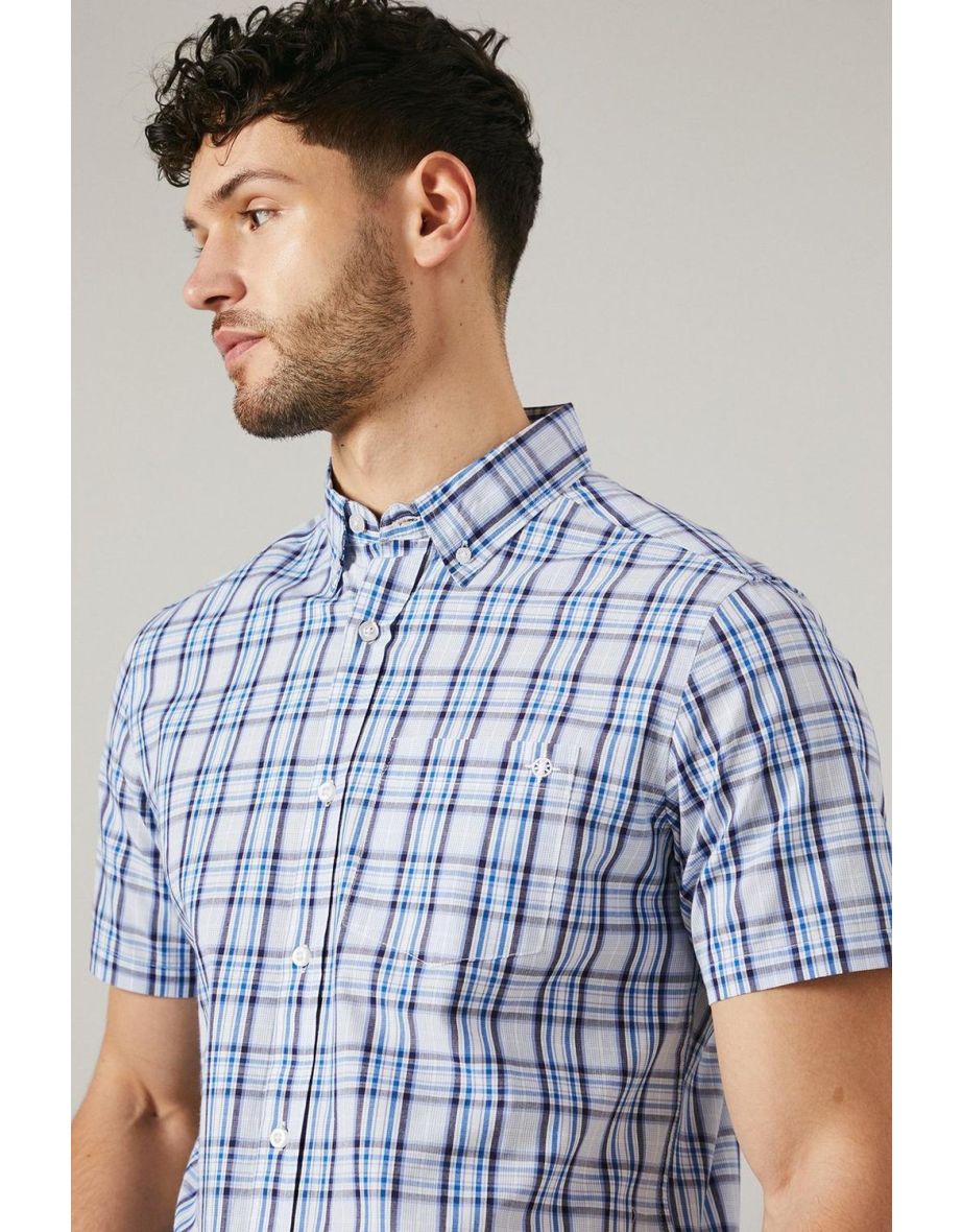 White Graph Check Short Sleeve Shirt - 3
