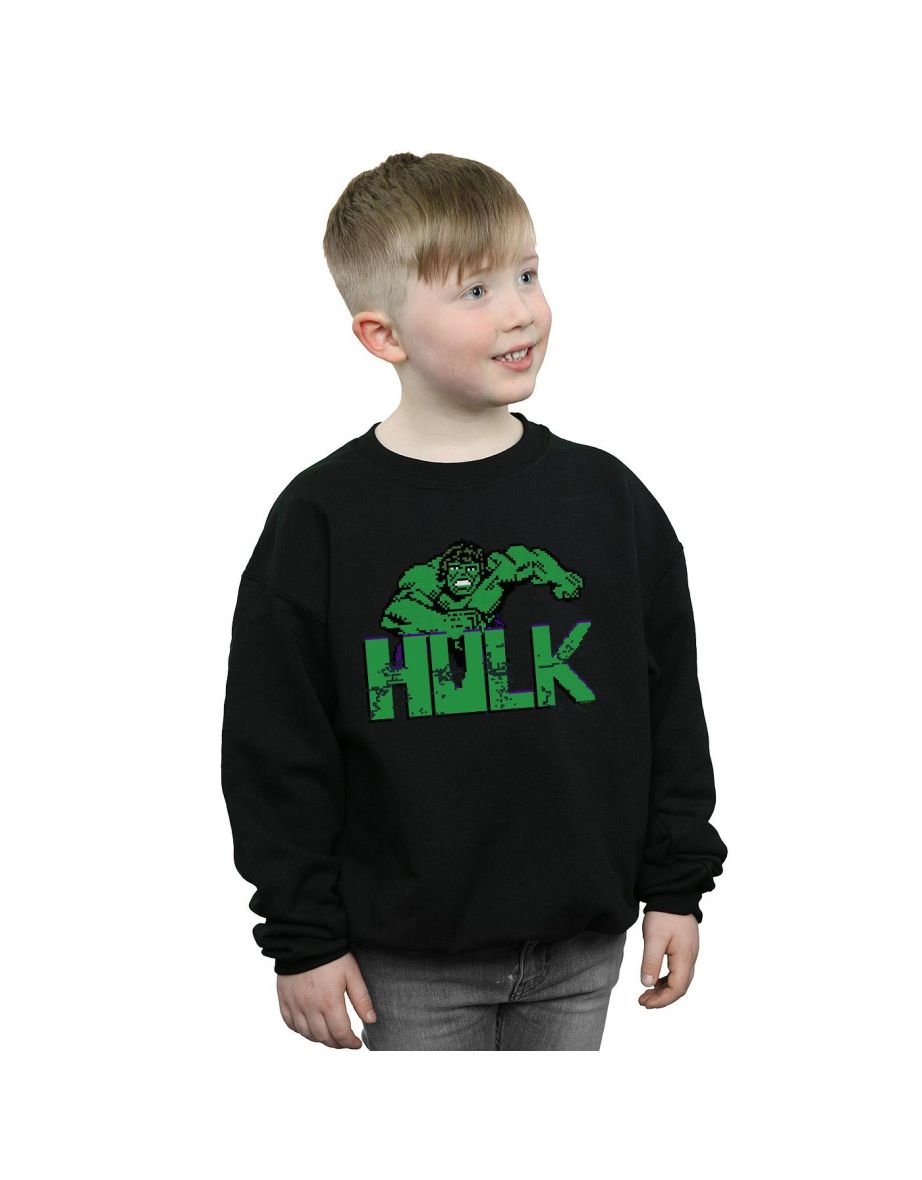 Shop Marvel Boys Hulk Pixelated Sweatshirt Black Online in Oman VogaCloset