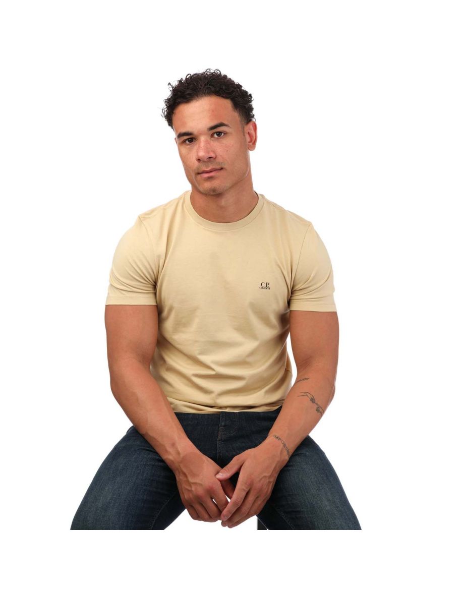 Men's C.P. Company 30/1 Jersey label Style Small Logo T-Shirt in Brown - 3