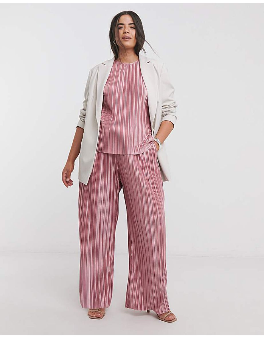 Joanna Hope Plisse Wide Leg Trousers