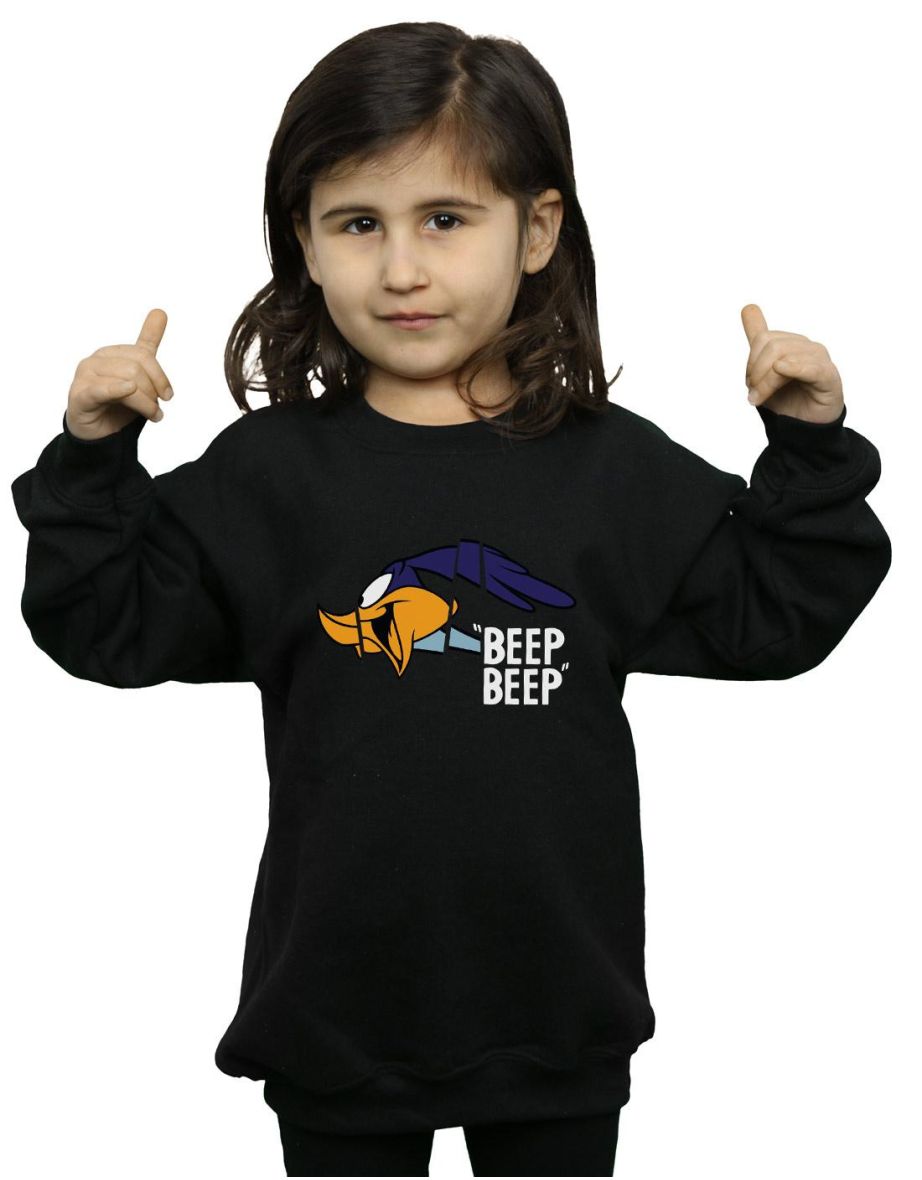 Looney Tunes Girls Road Runner Beep Beep Sweatshirt - Black