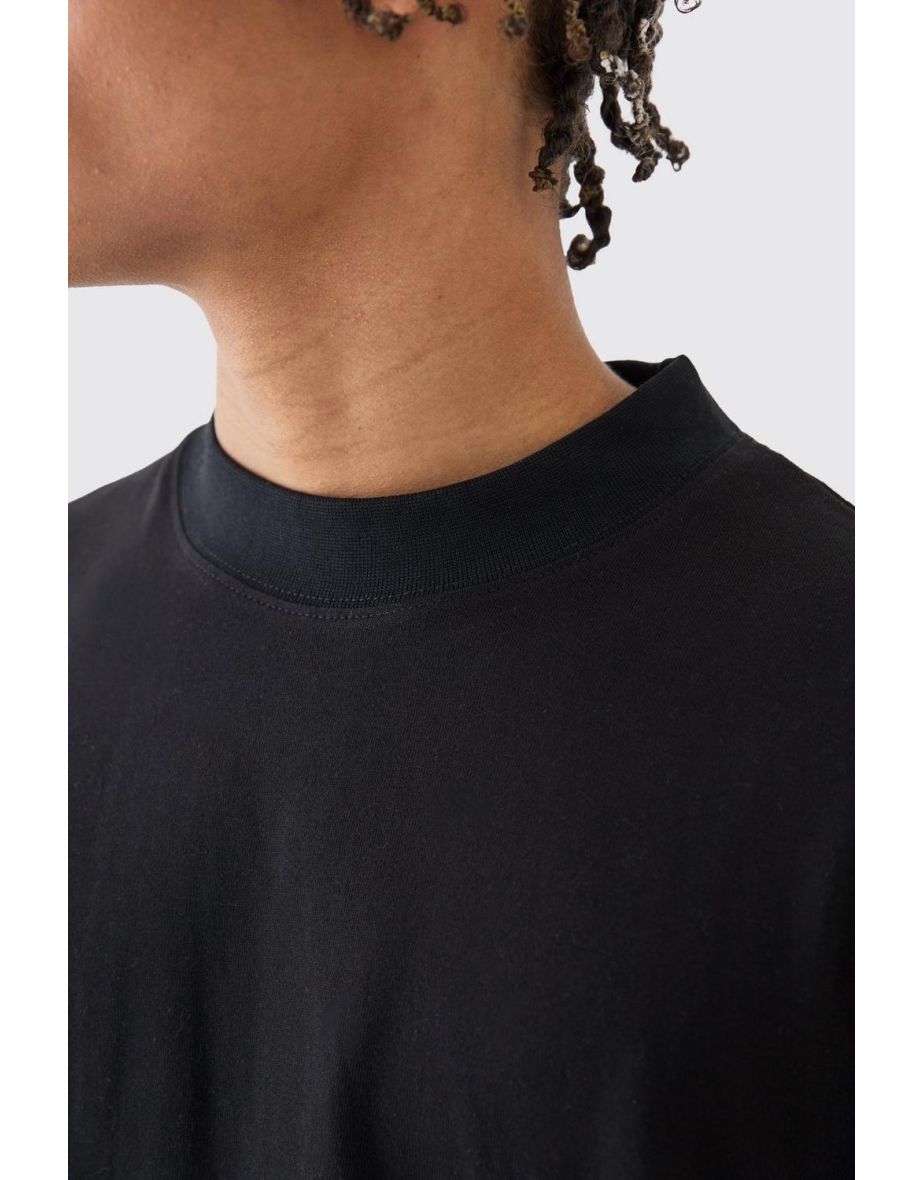 Oversized Extended Neck T-shirt - black - 2