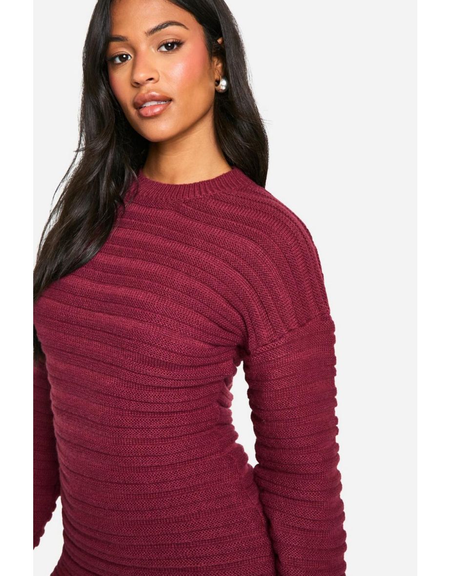 Tall Open Back Knitted Jumper Dress - burgundy - 3