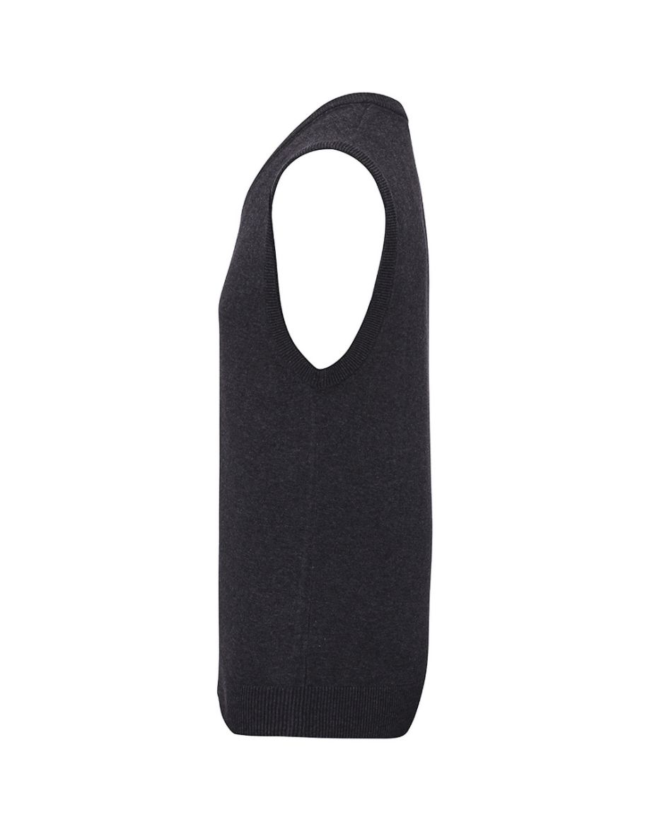 Premier Mens Sleeveless Cotton Acrylic V Neck Sweater - Charcoal - 3