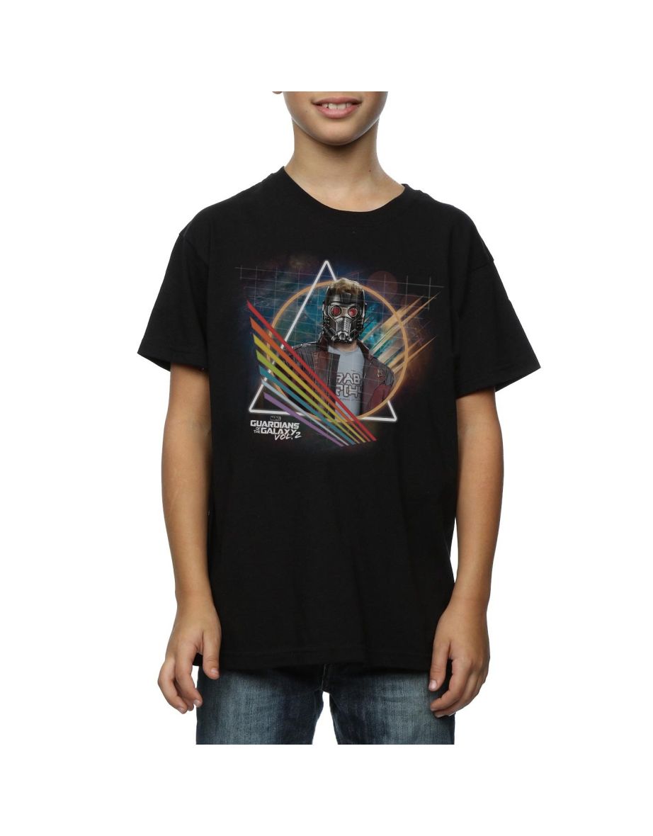 Marvel Boys Guardians Of The Galaxy Neon Star Lord Masked T-Shirt - Black - 3